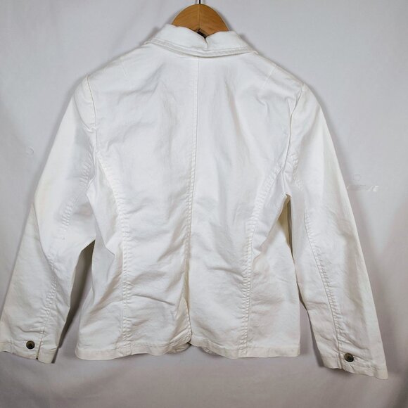 Sigrid Olson Women's Medium White Button-Down Blazer - Picture 3 of 12